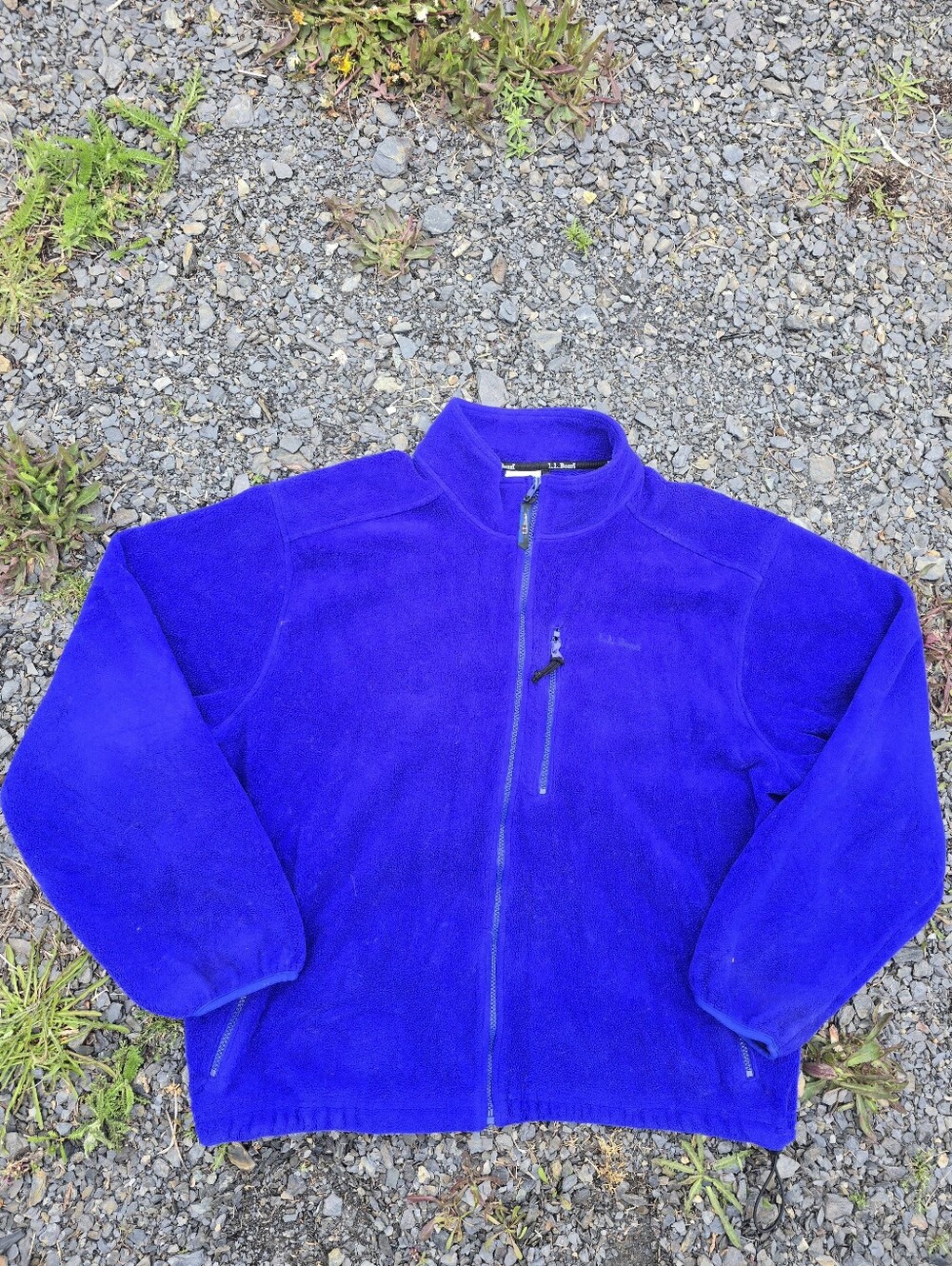 Vintage LL Bean Fleece Full Zip Sweater Size 2XL Blue